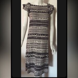 CYNTHIA ROWLEY Dress Super Soft Stretchy  Sleeveless Navy Blue White Sz S